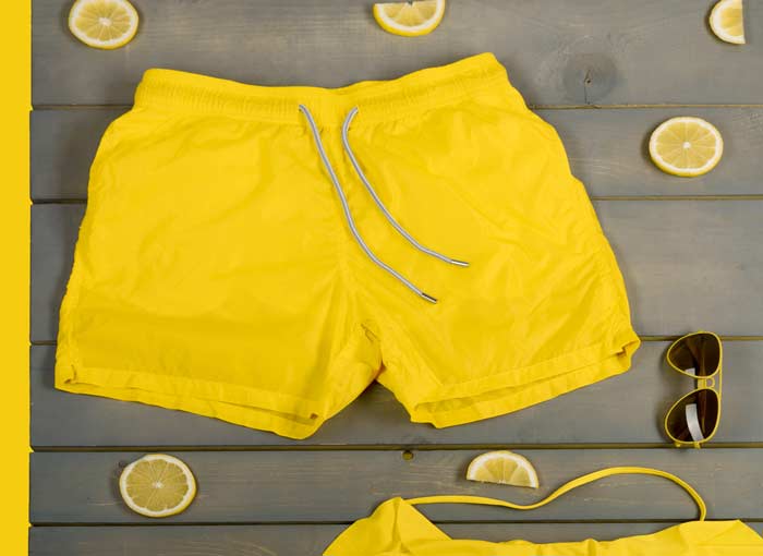 Gelbe Damenshorts für Damen